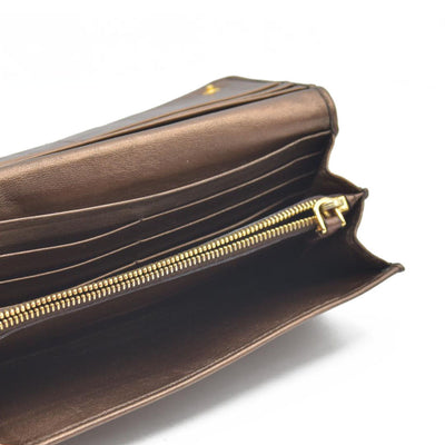 Prada Brown Nappa Gaufre Leather Continental Wallet