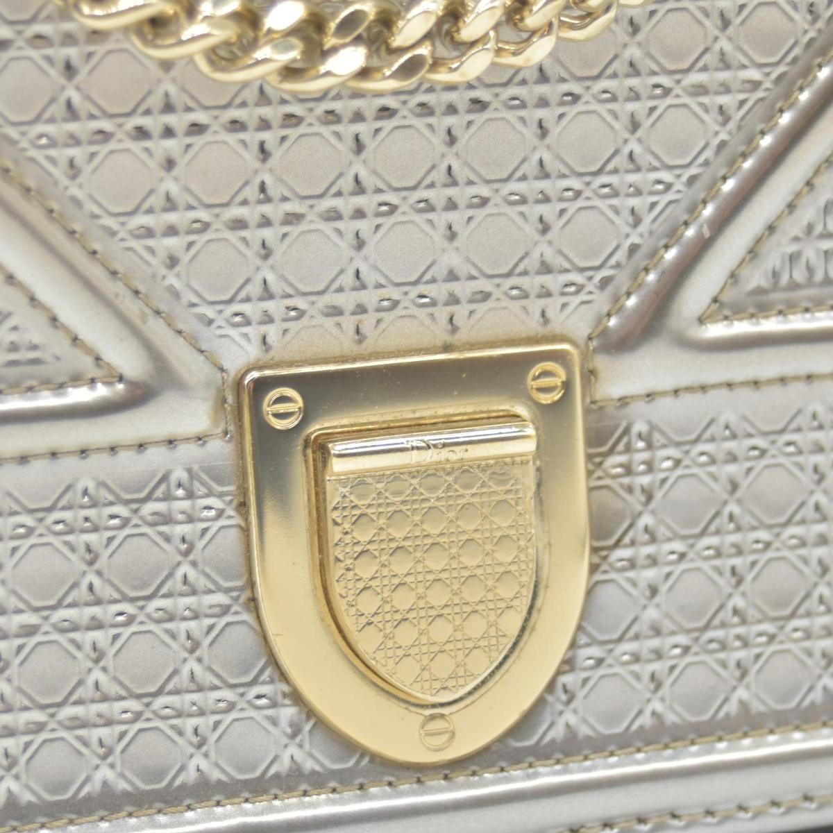 $2700 Christian Dior Cannage Diorama Metallic Silver