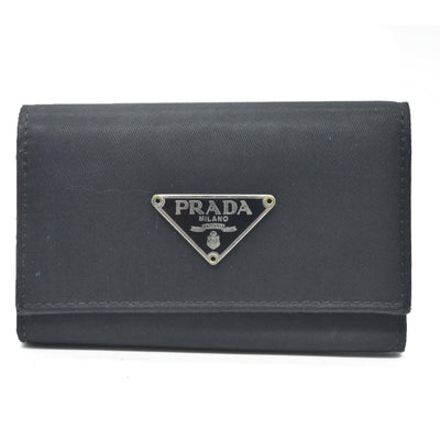 Prada Black Saffiano Leather Key Case Holder