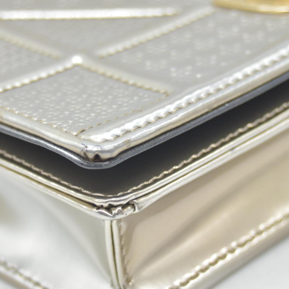 $2700 Christian Dior Cannage Diorama Metallic Silver