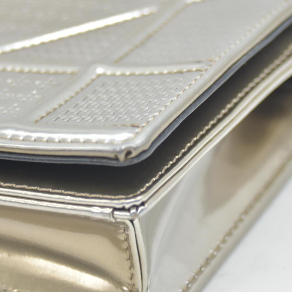 $2700 Christian Dior Cannage Diorama Metallic Silver