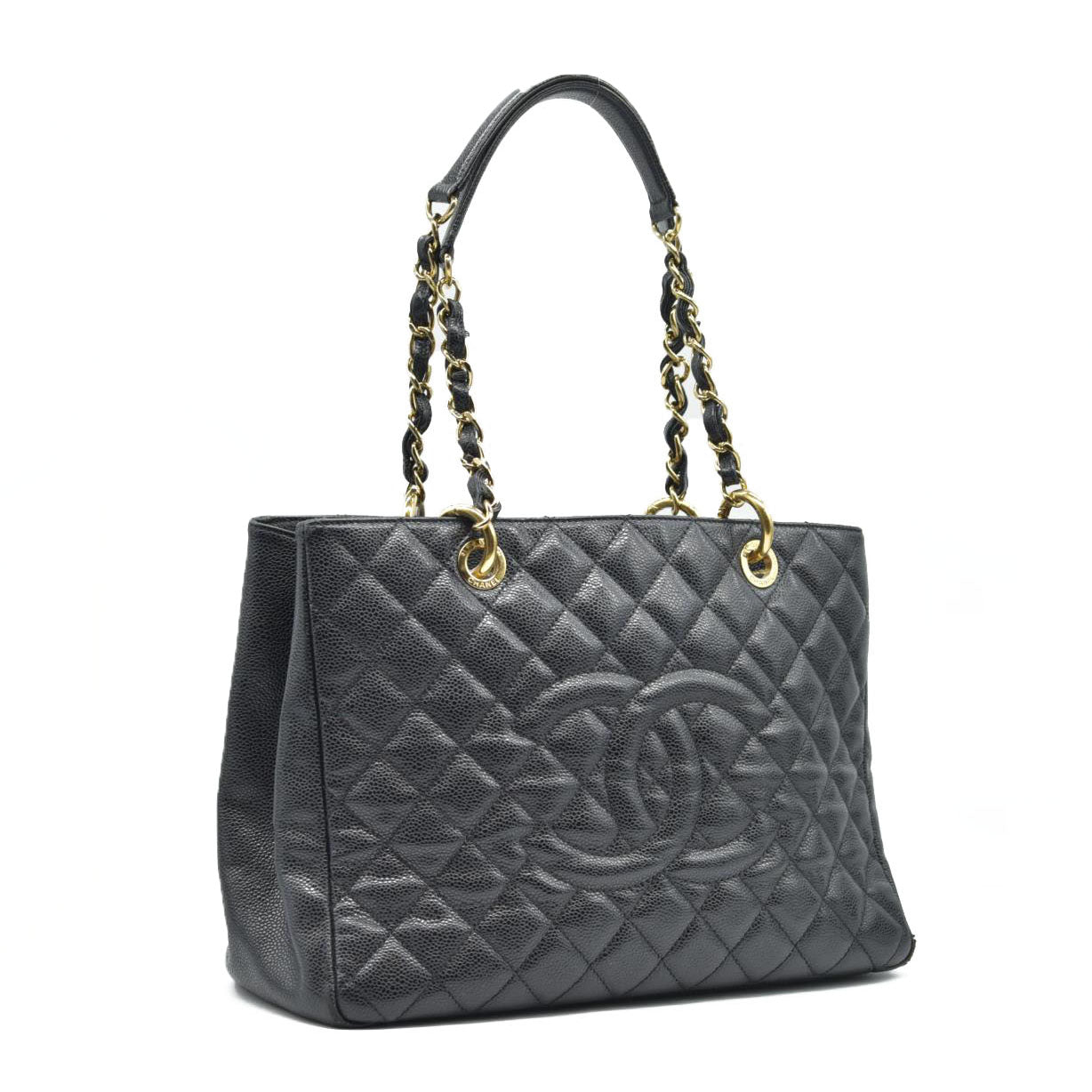 $2900 Chanel  Caviar Quilted Grand Shopping Tote GST Black CONSIGNMENT