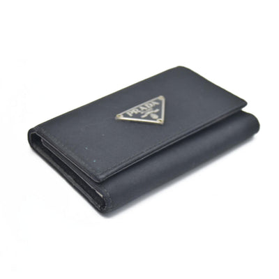 Prada Black Saffiano Leather Key Case Holder