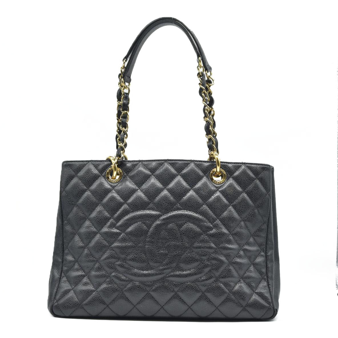 $2900 Chanel  Caviar Quilted Grand Shopping Tote GST Black CONSIGNMENT