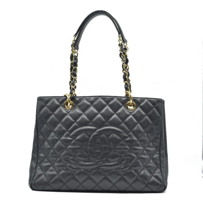 $2900 Chanel  Caviar Quilted Grand Shopping Tote GST Black CONSIGNMENT