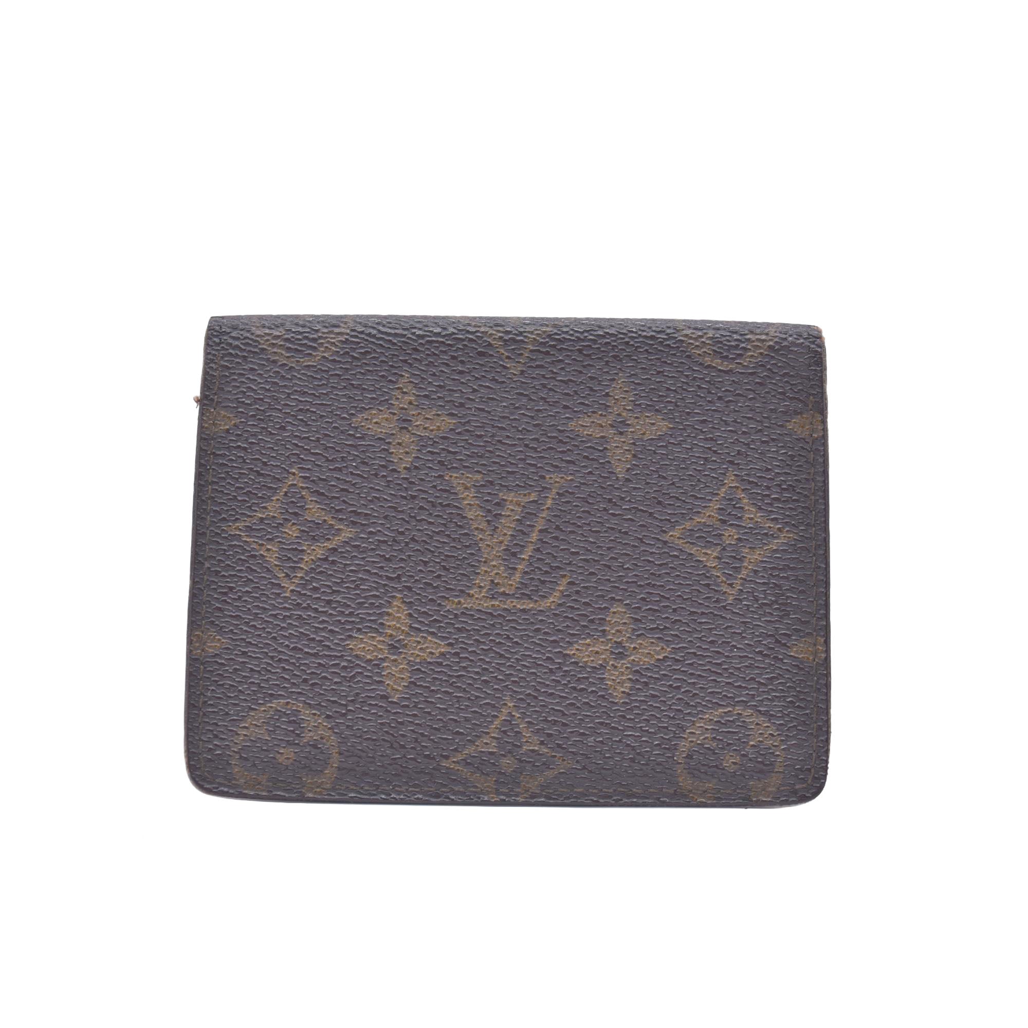 $605 1992 LOUIS VUITTON LV Card Case Monogram Brown CT0942 CONSIGNMENT 10020920