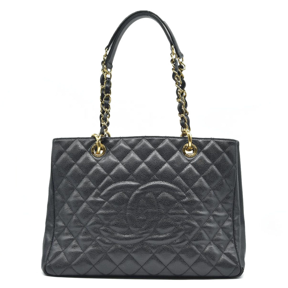 $2900 Chanel  Caviar Quilted Grand Shopping Tote GST Black CONSIGNMENT