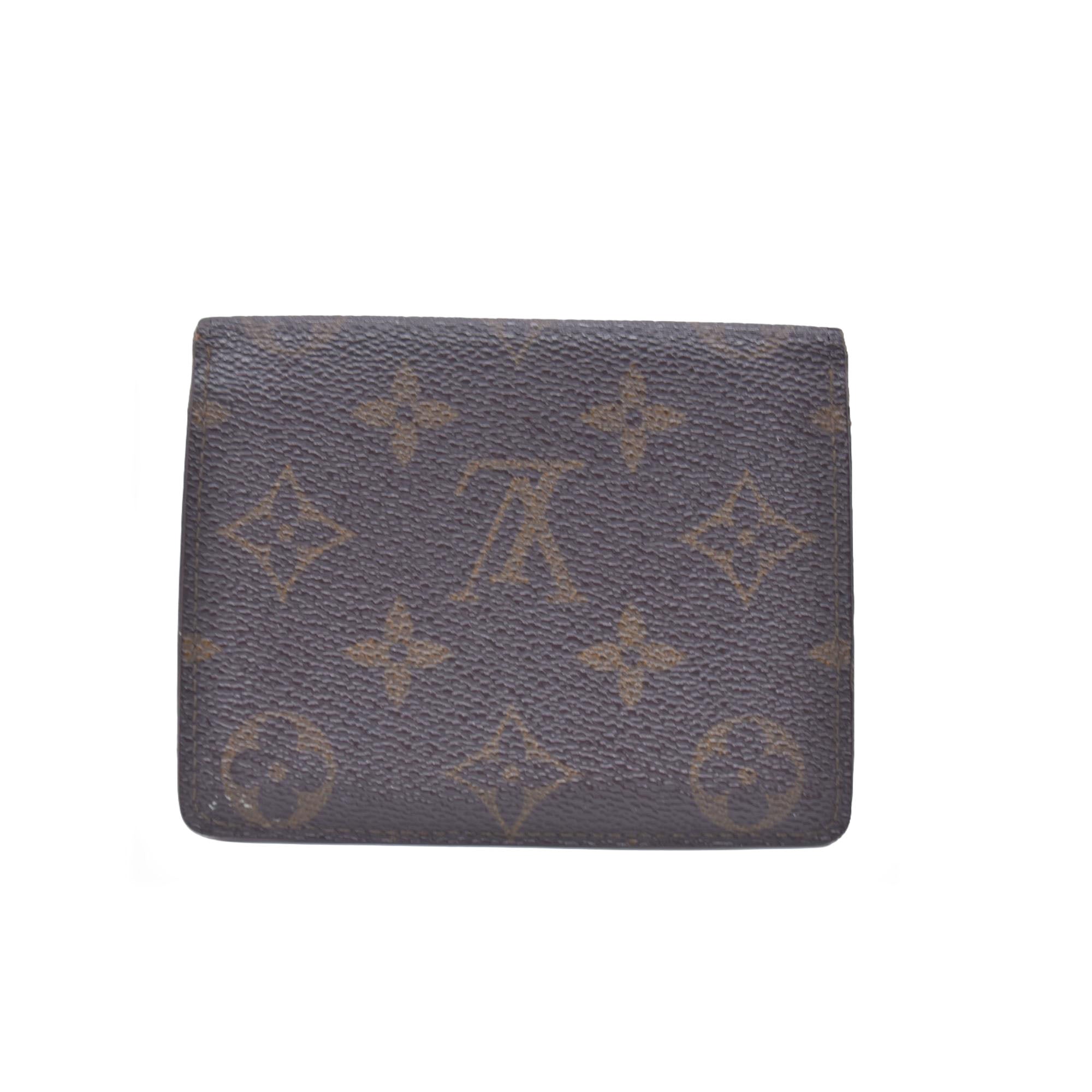 $605 1992 LOUIS VUITTON LV Card Case Monogram Brown CT0942 CONSIGNMENT 10020920