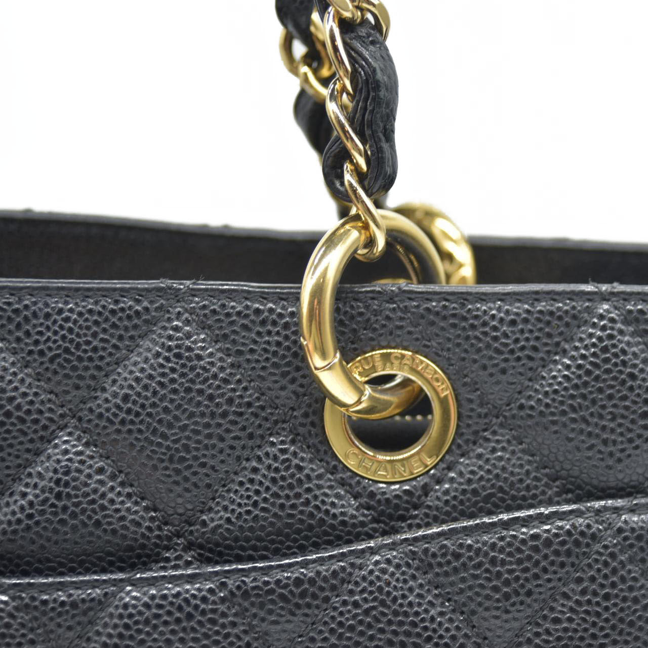 $2900 Chanel  Caviar Quilted Grand Shopping Tote GST Black CONSIGNMENT