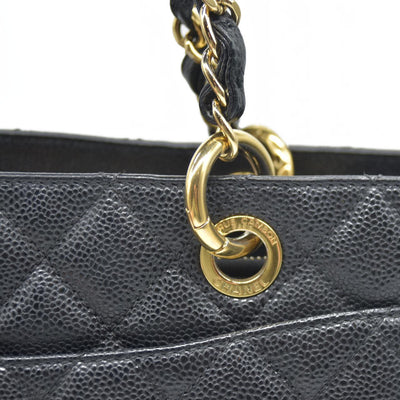 $2900 Chanel  Caviar Quilted Grand Shopping Tote GST Black CONSIGNMENT