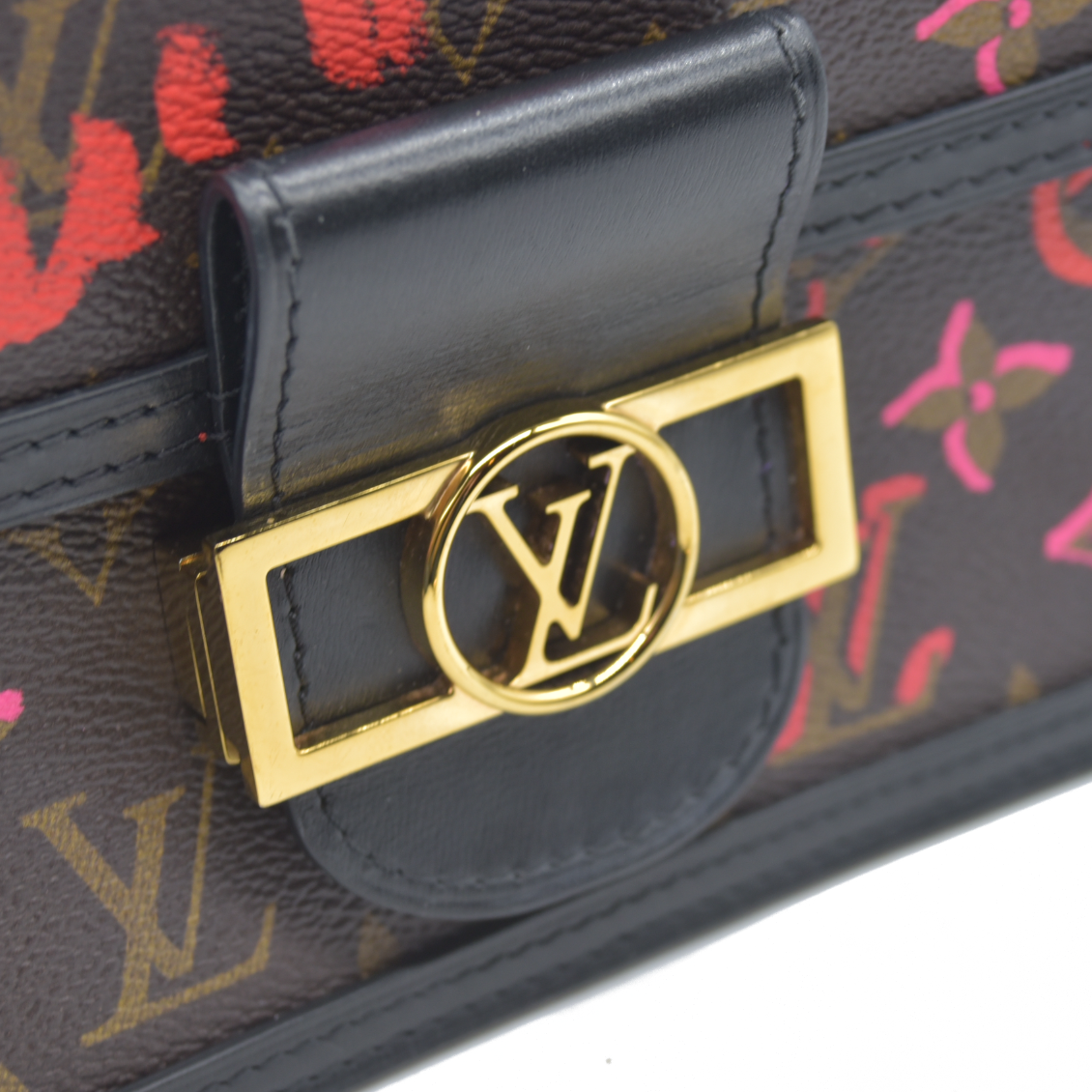 $3550 Louis Vuitton Dauphine Shoulder Bag Limited Edition Fall in Love Monogram Canvas Mini