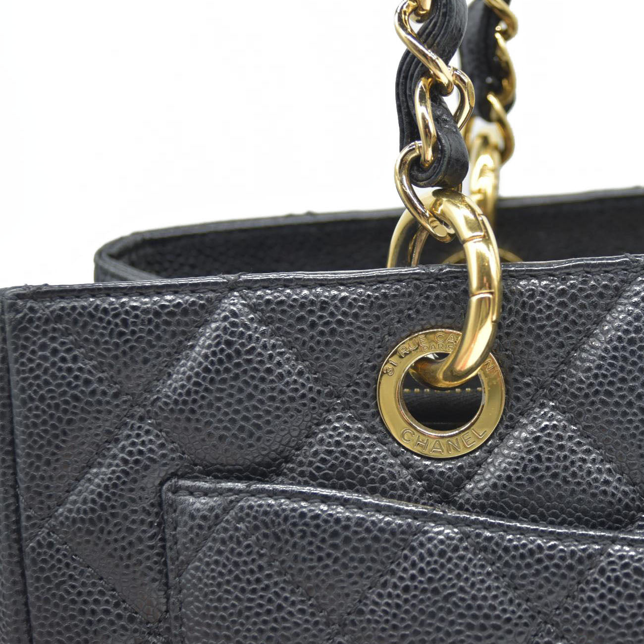 $2900 Chanel  Caviar Quilted Grand Shopping Tote GST Black CONSIGNMENT