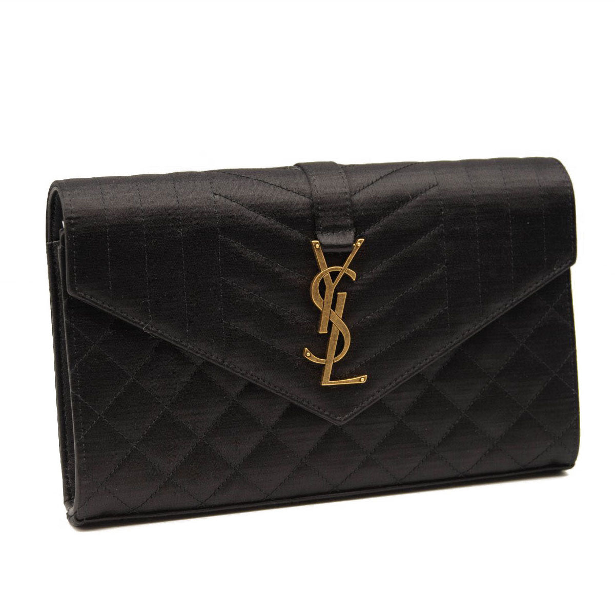 NEW Saint Laurent Envelope Chain Wallet in Mix Matelasse Satin Crossbody
