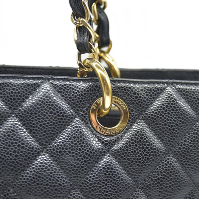 $2900 Chanel  Caviar Quilted Grand Shopping Tote GST Black CONSIGNMENT