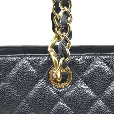 $2900 Chanel  Caviar Quilted Grand Shopping Tote GST Black CONSIGNMENT