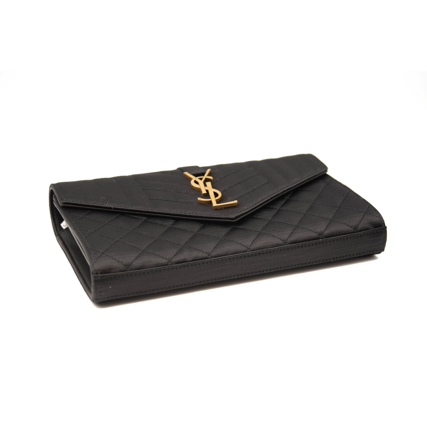 NEW Saint Laurent Envelope Chain Wallet in Mix Matelasse Satin Crossbody