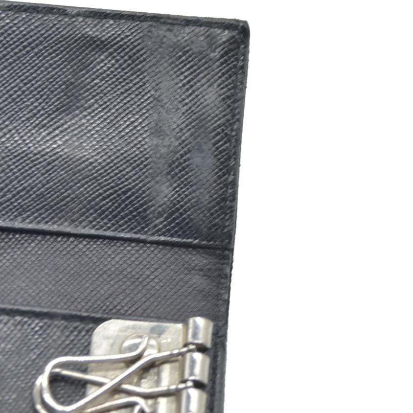 Prada Black Saffiano Leather Key Case Holder