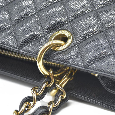 $2900 Chanel  Caviar Quilted Grand Shopping Tote GST Black CONSIGNMENT