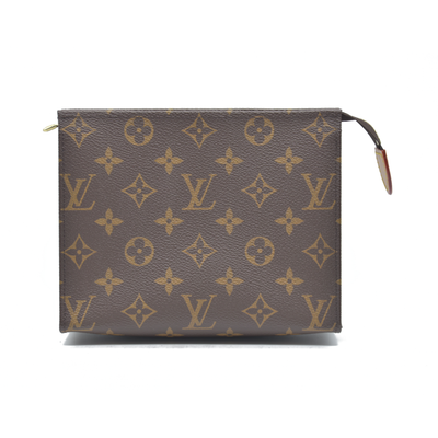 $885 Louis Vuitton  Monogram Toiletry Pouch 19 Red RFID