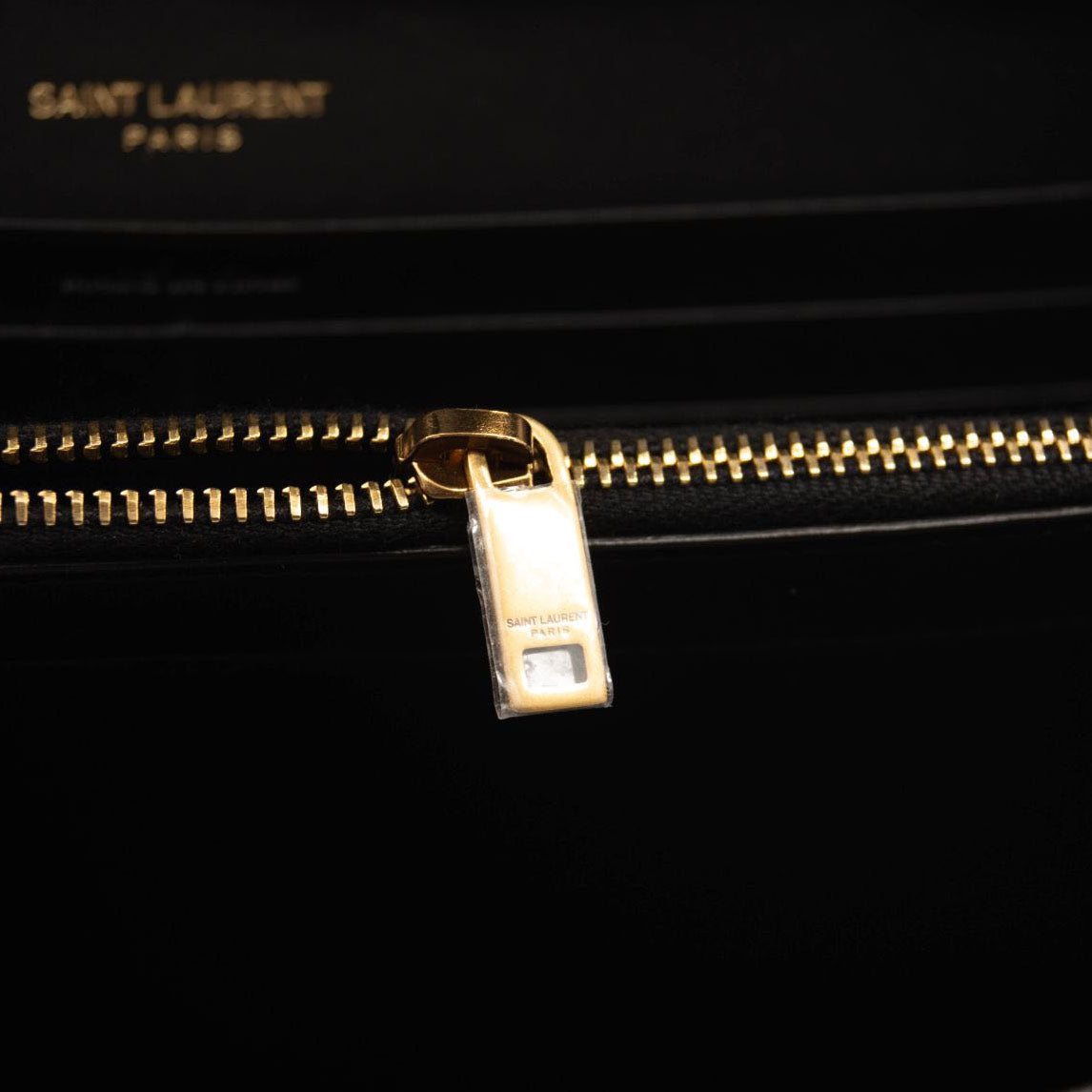 NEW Saint Laurent Envelope Chain Wallet in Mix Matelasse Satin Crossbody