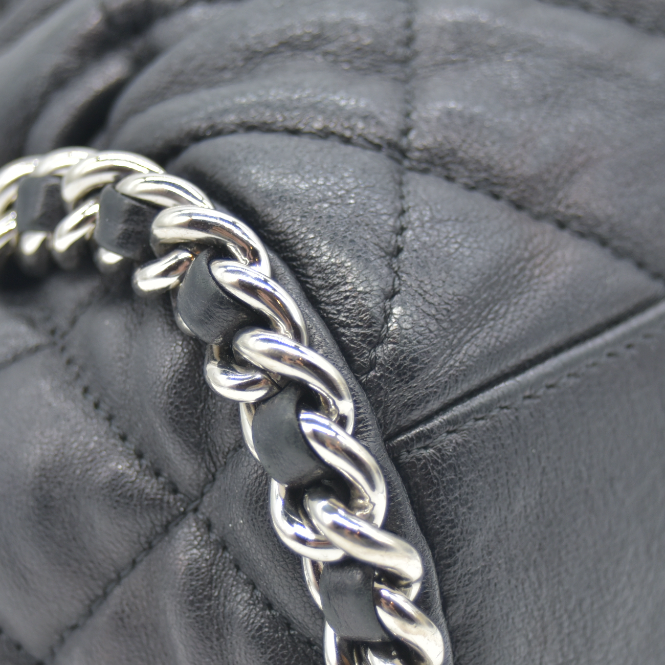 $3320 2011 Chanel Quilted Chain Me Hobo Black Chain Around