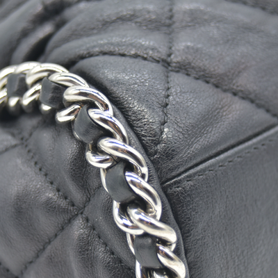 $3320 2011 Chanel Quilted Chain Me Hobo Black Chain Around