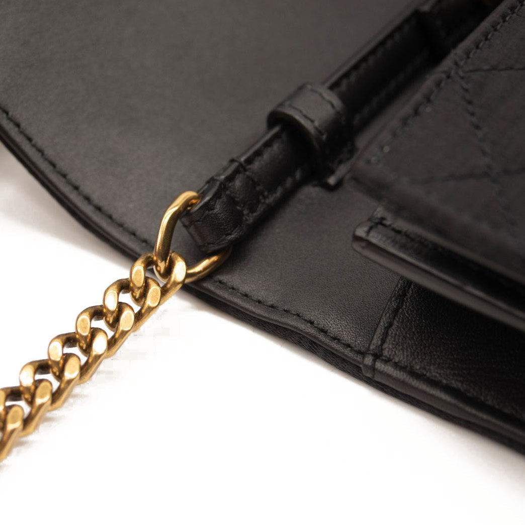 NEW Saint Laurent Envelope Chain Wallet in Mix Matelasse Satin Crossbody