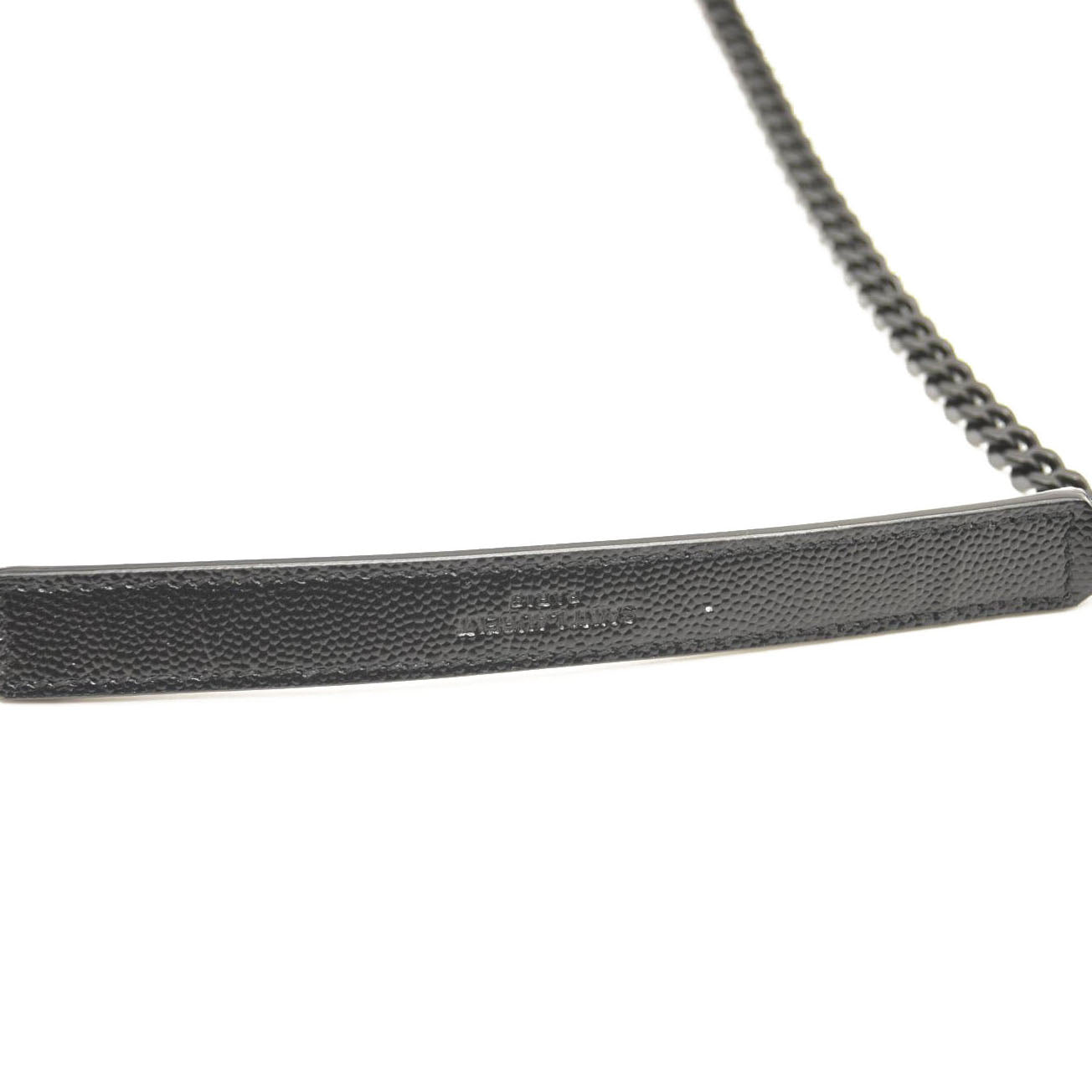 SAINT LAURENT Grain De Poudre Textured Mixed Matelasse Triquilt Small Monogram Satchel Black