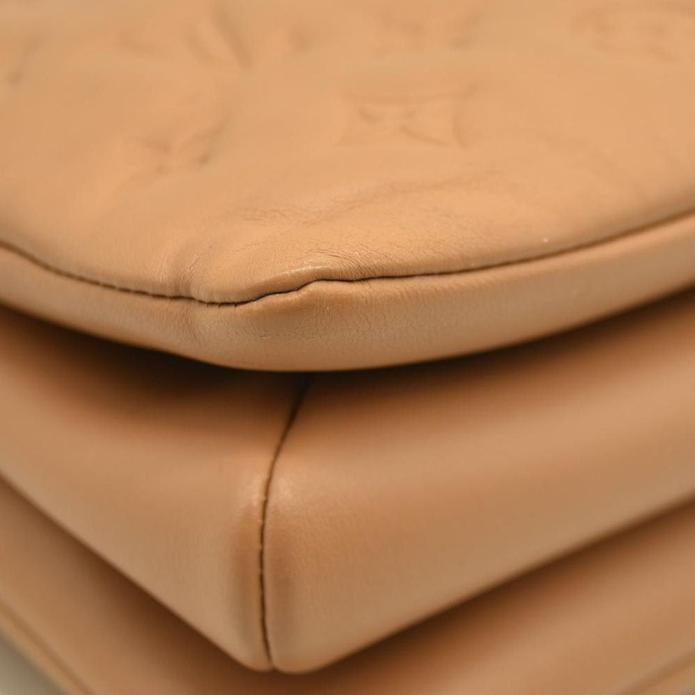 Louis Vuitton  Lambskin Embossed Monogram Coussin PM Camel