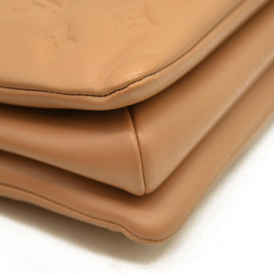 Louis Vuitton  Lambskin Embossed Monogram Coussin PM Camel