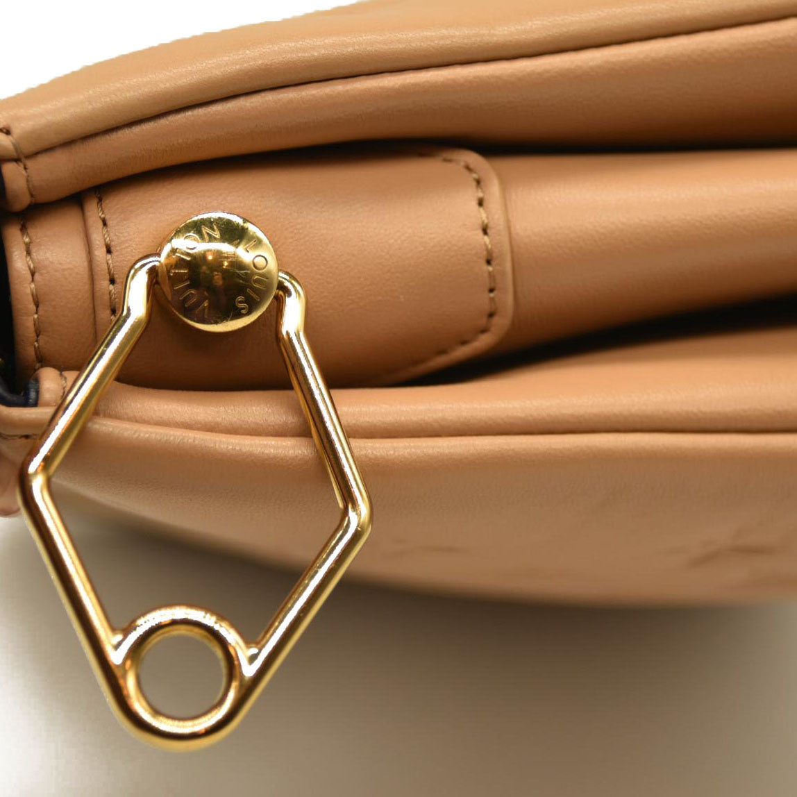 Louis Vuitton  Lambskin Embossed Monogram Coussin PM Camel