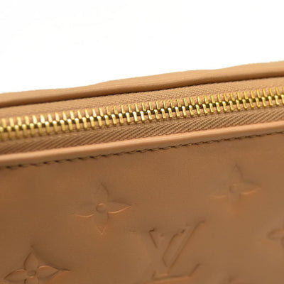 Louis Vuitton  Lambskin Embossed Monogram Coussin PM Camel