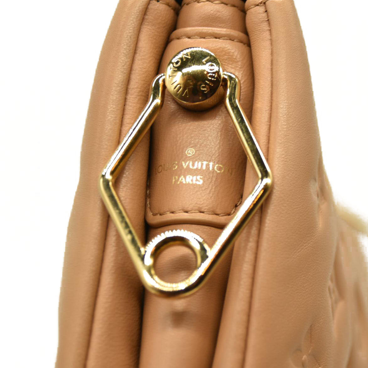 Louis Vuitton  Lambskin Embossed Monogram Coussin PM Camel