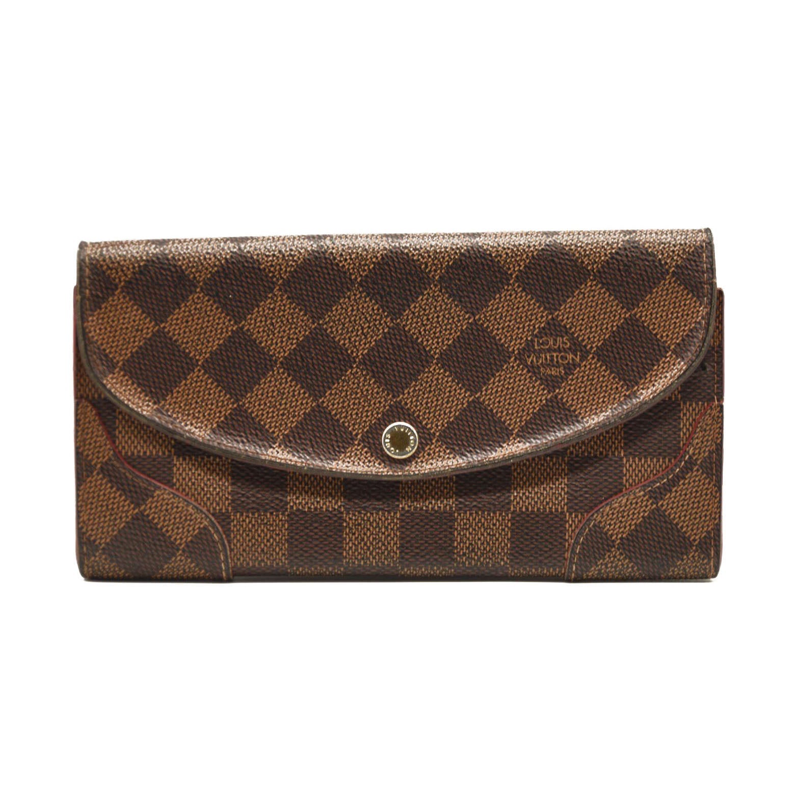 USED Louis Vuitton Damier Ebene Caissa Wallet Cherry