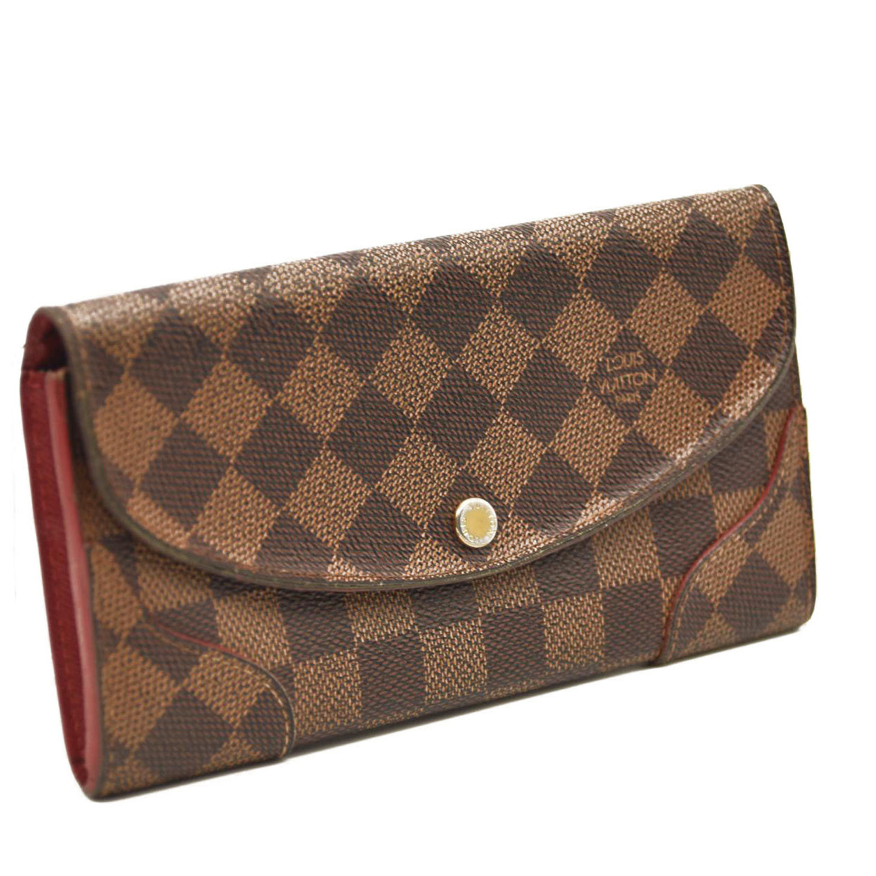 Louis Vuitton Damier Ebene Caissa Wallet Cherry