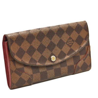 USED Louis Vuitton Damier Ebene Caissa Wallet Cherry