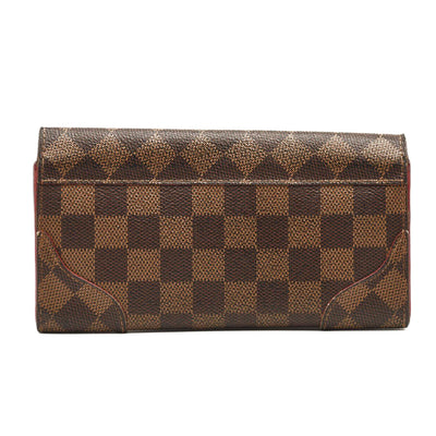 USED Louis Vuitton Damier Ebene Caissa Wallet Cherry