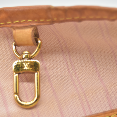 $1250 2017 Louis Vuitton Damier Azur Delightful PM Rose Ballerine RI4127