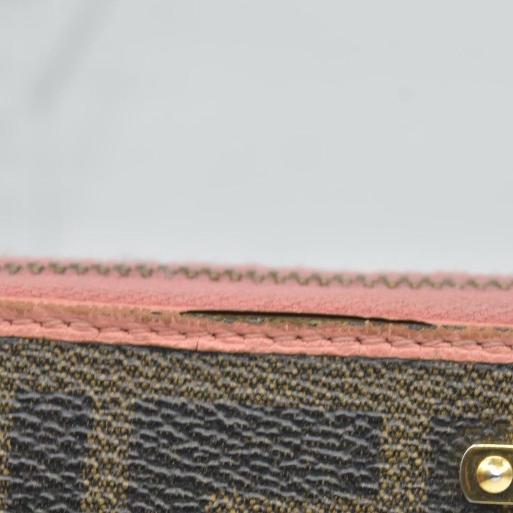 Fendi  Zucca Spalmati Vitello Elite Zip Around Wallet  Ciclamino CONSIGNMENT