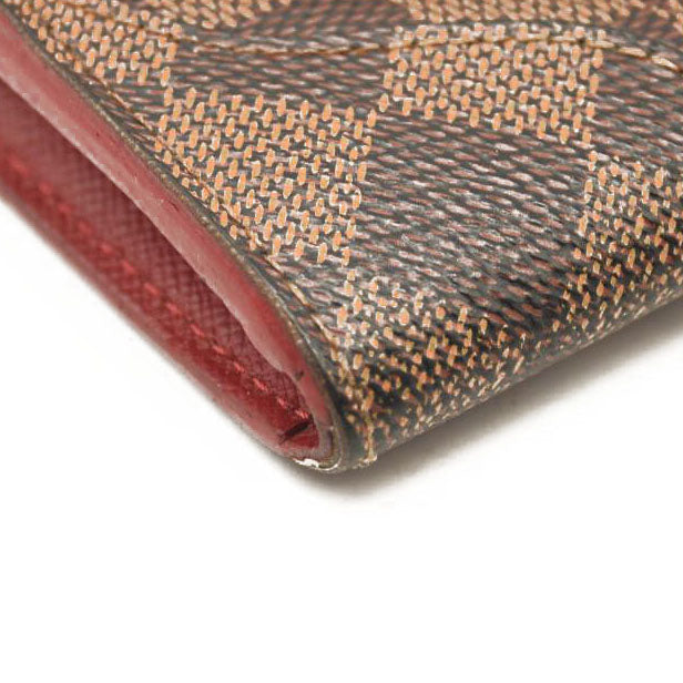 USED Louis Vuitton Damier Ebene Caissa Wallet Cherry