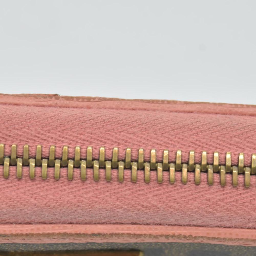 Fendi  Zucca Spalmati Vitello Elite Zip Around Wallet  Ciclamino CONSIGNMENT