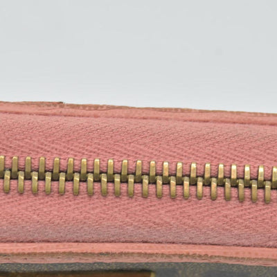 Fendi  Zucca Spalmati Vitello Elite Zip Around Wallet  Ciclamino CONSIGNMENT