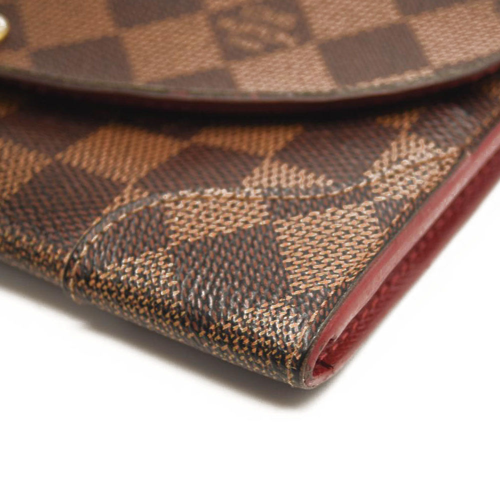 USED Louis Vuitton Damier Ebene Caissa Wallet Cherry
