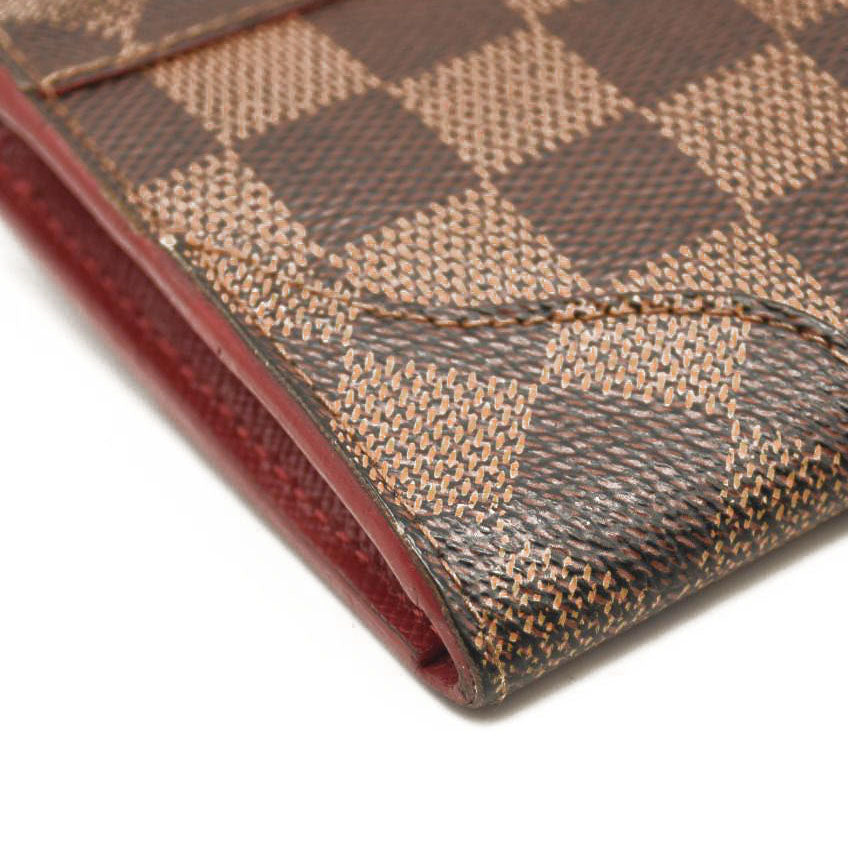 USED Louis Vuitton Damier Ebene Caissa Wallet Cherry