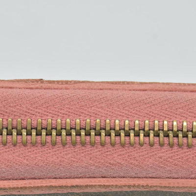 Fendi  Zucca Spalmati Vitello Elite Zip Around Wallet  Ciclamino CONSIGNMENT