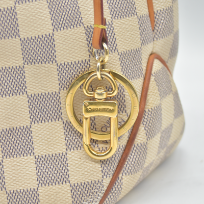 $1250 2017 Louis Vuitton Damier Azur Delightful PM Rose Ballerine RI4127
