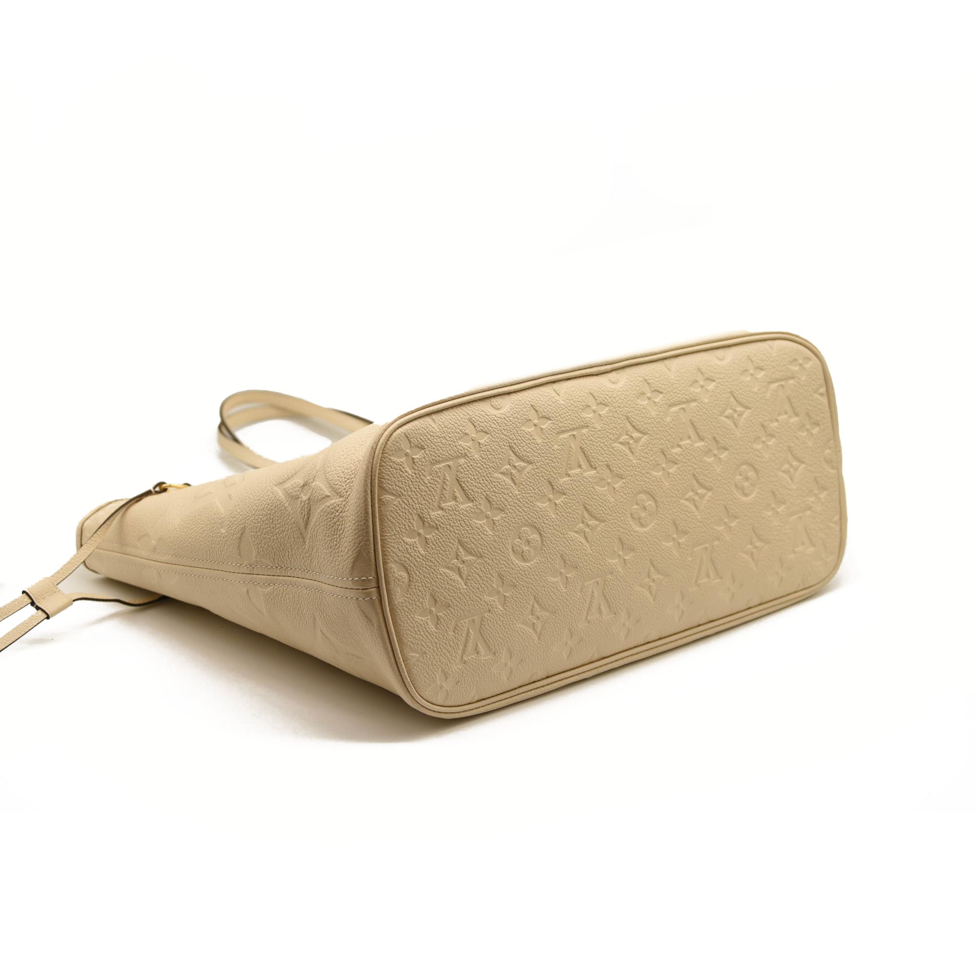 LOUIS VUITTON Empreinte Monogram Giant Neverfull MM Cream