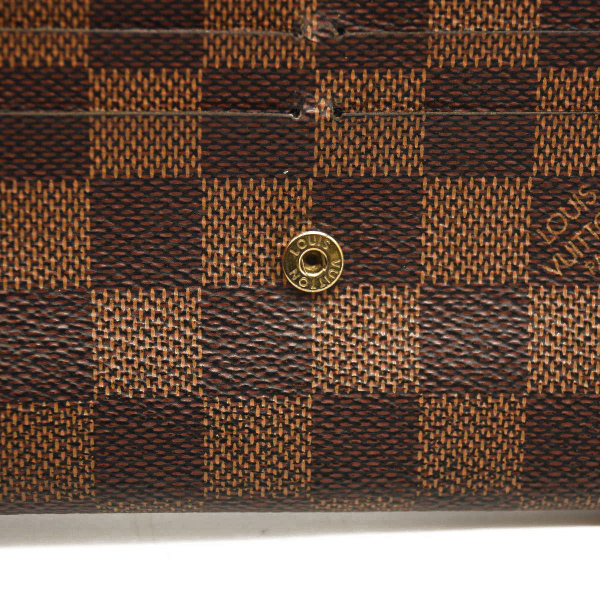 USED Louis Vuitton Damier Ebene Caissa Wallet Cherry