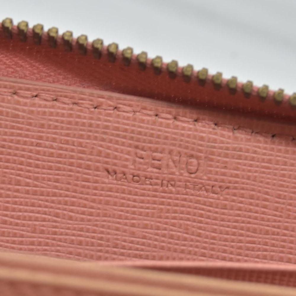 Fendi  Zucca Spalmati Vitello Elite Zip Around Wallet  Ciclamino CONSIGNMENT