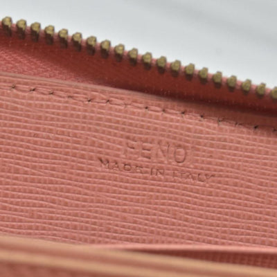 Fendi  Zucca Spalmati Vitello Elite Zip Around Wallet  Ciclamino CONSIGNMENT